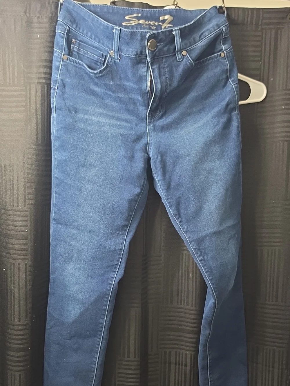 Seven7 Deep Blue High-Rise Skinny Jeans